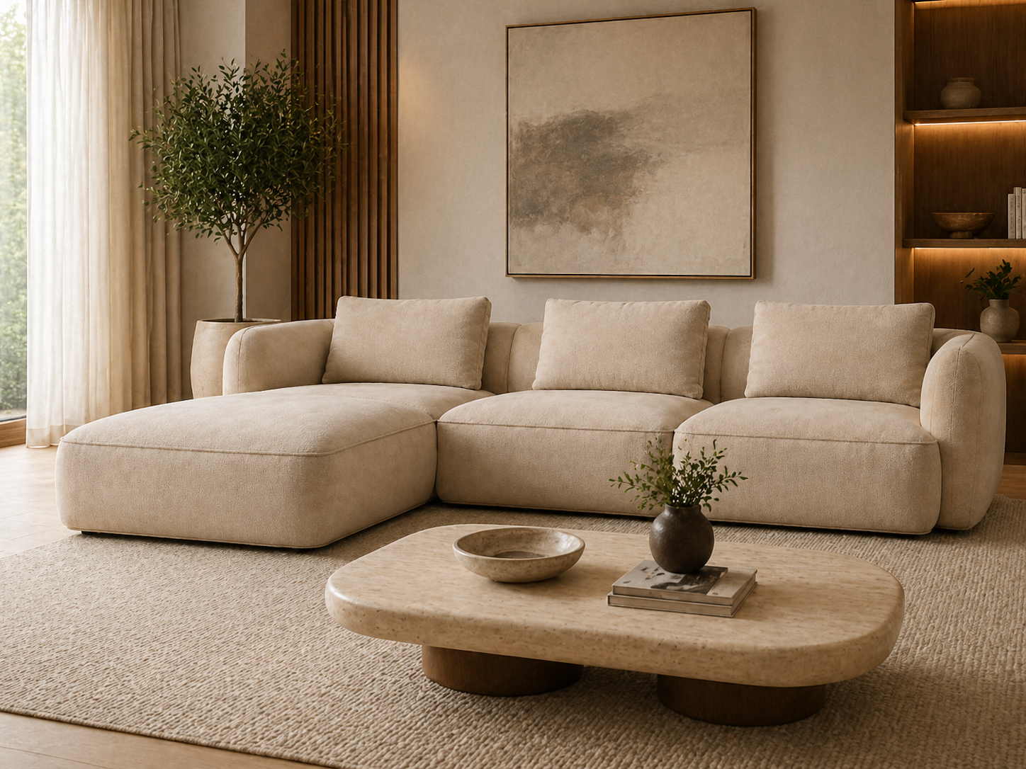 Furniture placed in realistic room
